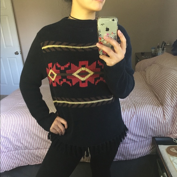 Vintage Aztec Style Knit Sweater - Picture 1 of 7